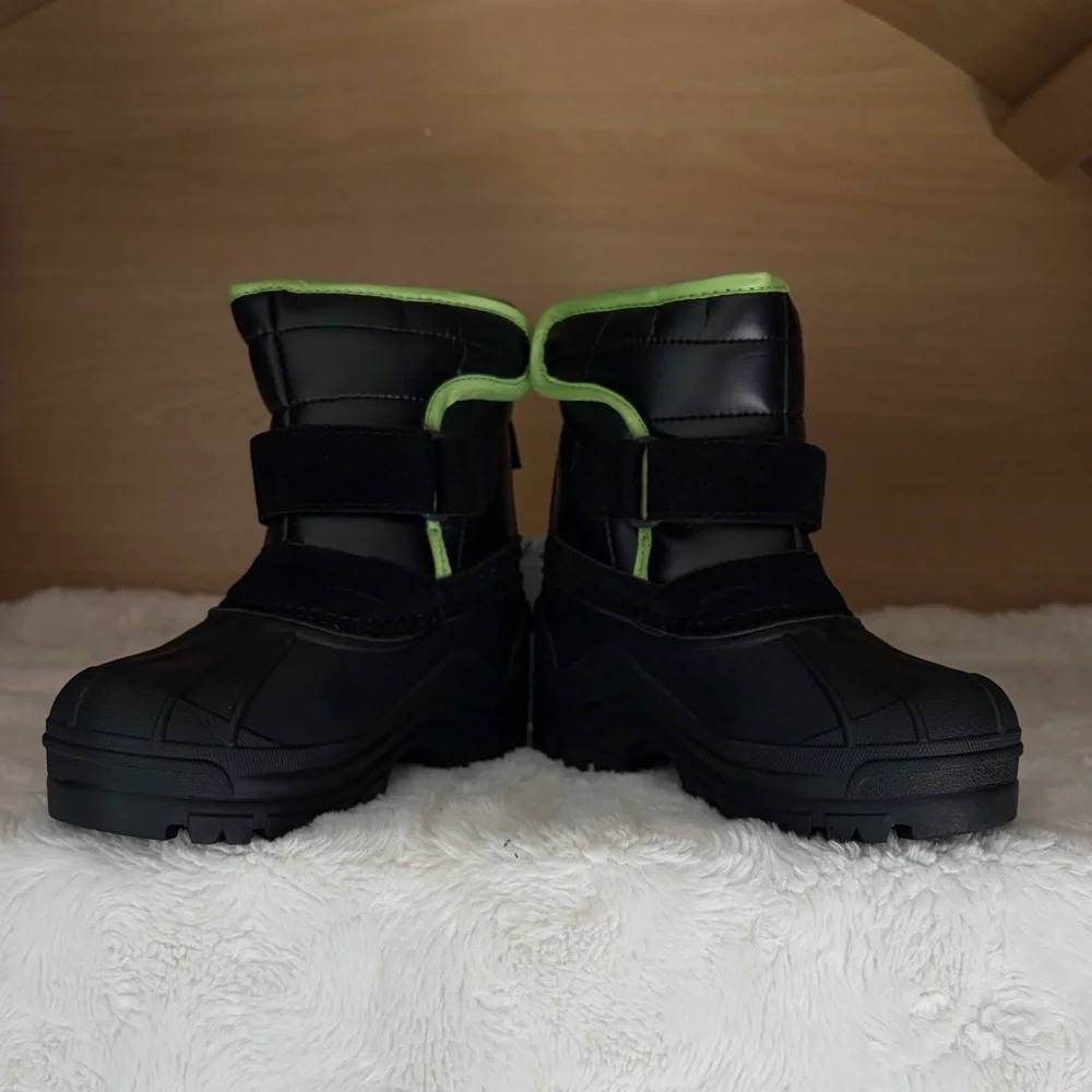 ✨$28✨NWT•Totes Toddler Cody Winter Boot | Black/ Lime Green | Size 9T